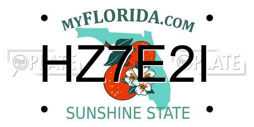HZ7E2I Florida License Plate