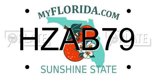 HZAB79 Florida License Plate
