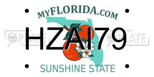 HZAI79 Florida License Plate