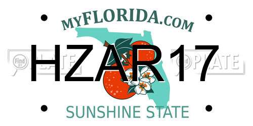 HZAR17 Florida License Plate