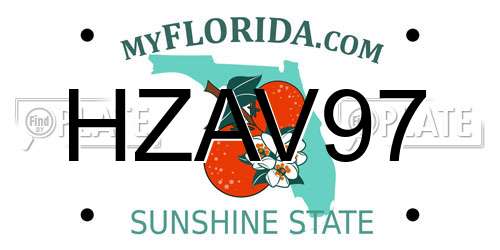 HZAV97 Florida License Plate