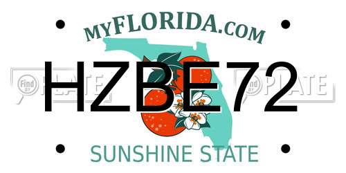 HZBE72 Florida License Plate
