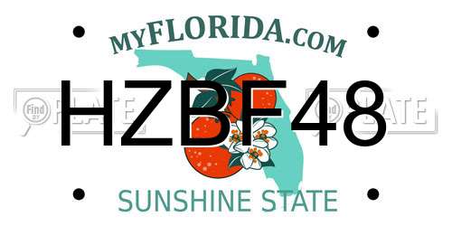 HZBF48 Florida License Plate