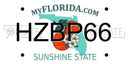 HZBP66 Florida License Plate