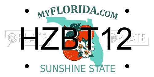 HZBT12 Florida License Plate