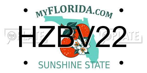 HZBV22 Florida License Plate