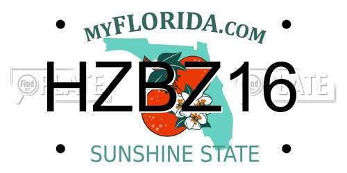HZBZ16 Florida License Plate