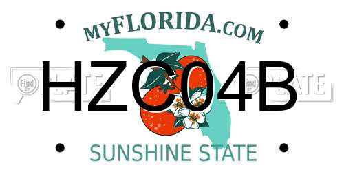 HZC04B Florida License Plate