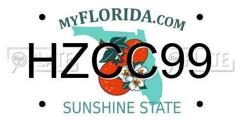 HZCC99 Florida License Plate