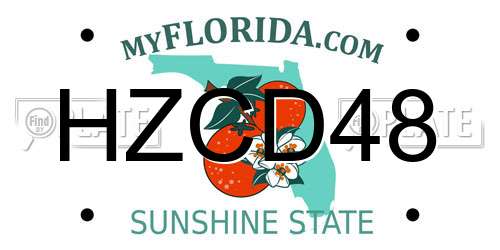 HZCD48 Florida License Plate