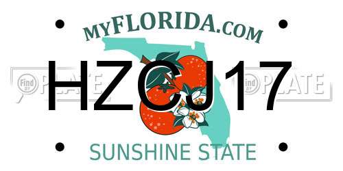 HZCJ17 Florida License Plate