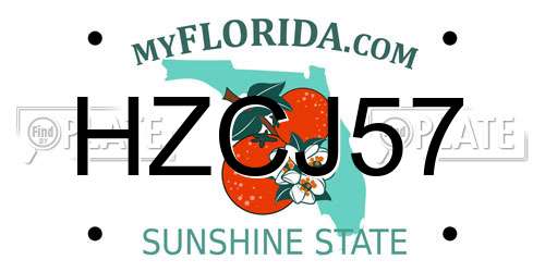 HZCJ57 Florida License Plate