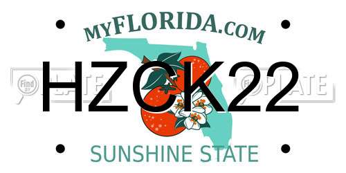 HZCK22 Florida License Plate