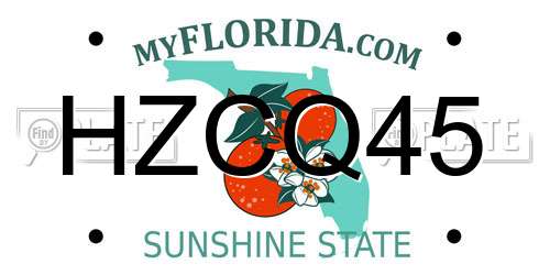 HZCQ45 Florida License Plate