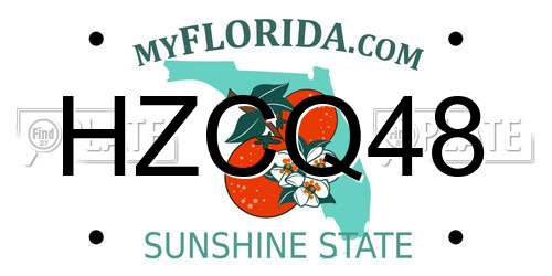 HZCQ48 Florida License Plate