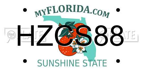 HZCS88 Florida License Plate