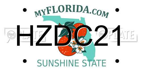 HZDC21 Florida License Plate