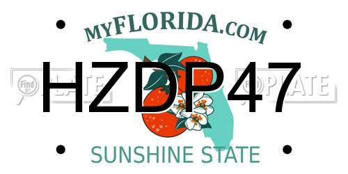 HZDP47 Florida License Plate