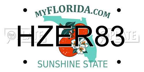 HZER83 Florida License Plate
