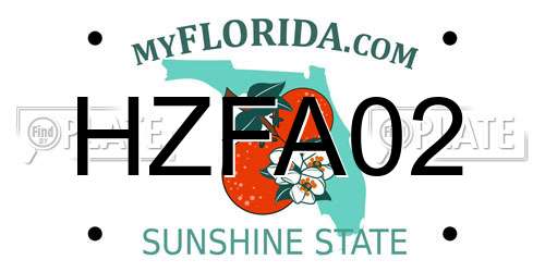 HZFA02 Florida License Plate