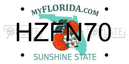 HZFN70 Florida License Plate