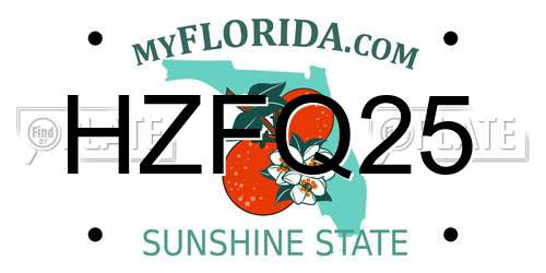 HZFQ25 Florida License Plate