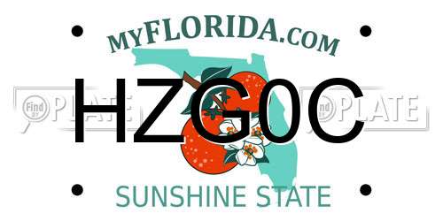 HZG0C Florida License Plate
