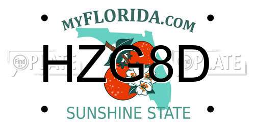 HZG8D Florida License Plate