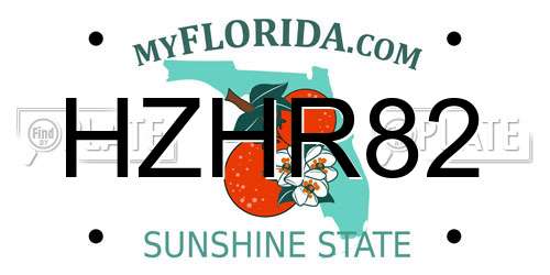 HZHR82 Florida License Plate
