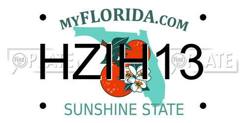 HZIH13 Florida License Plate