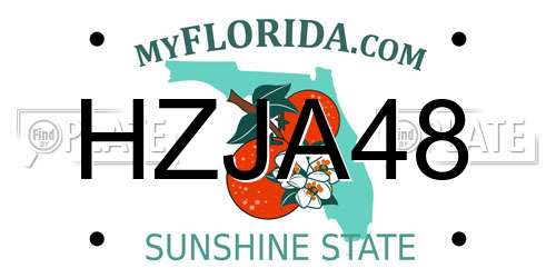HZJA48 Florida License Plate