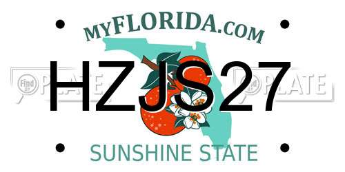 HZJS27 Florida License Plate