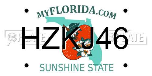 HZKJ46 Florida License Plate