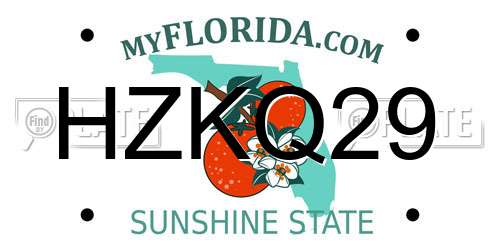 HZKQ29 Florida License Plate