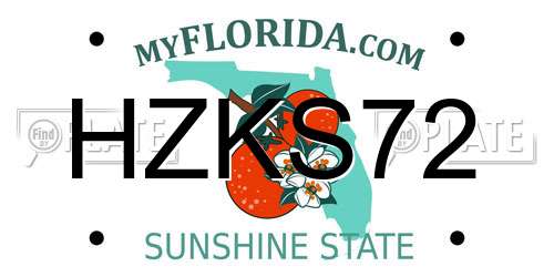 HZKS72 Florida License Plate