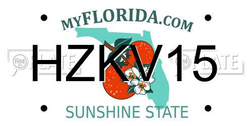HZKV15 Florida License Plate