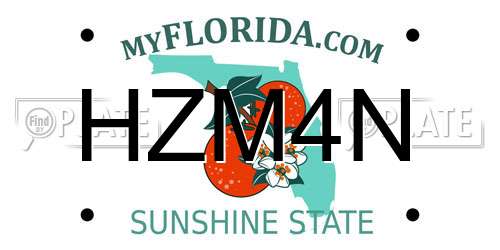 HZM4N Florida License Plate