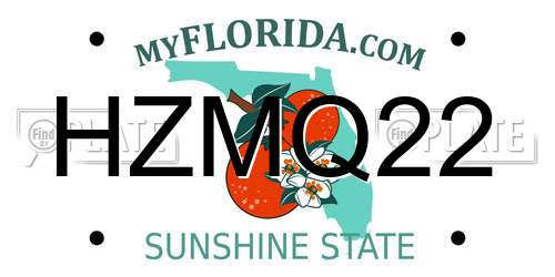 HZMQ22 Florida License Plate