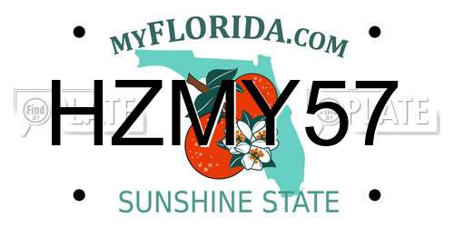 HZMY57 Florida License Plate