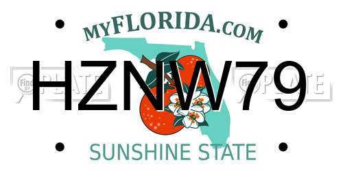 HZNW79 Florida License Plate