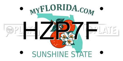 HZP7F Florida License Plate