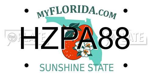 HZPA88 Florida License Plate