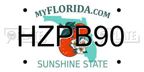 HZPB90 Florida License Plate