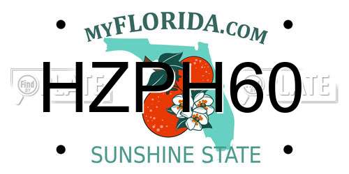 HZPH60 Florida License Plate