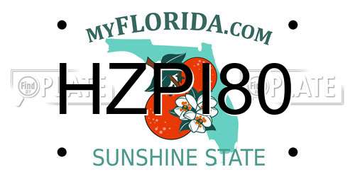 HZPI80 Florida License Plate