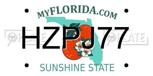HZPJ77 Florida License Plate
