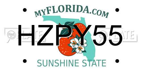 HZPY55 Florida License Plate