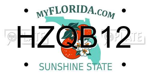 HZQB12 Florida License Plate