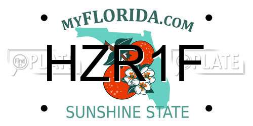 HZR1F Florida License Plate