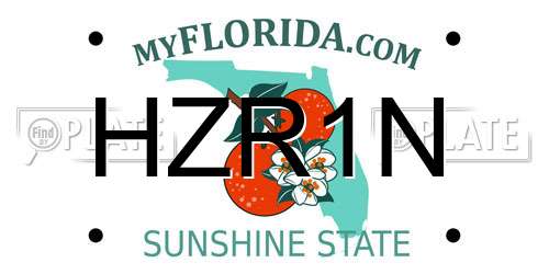 HZR1N Florida License Plate